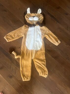 Kids Plush Lion Costume Onsie - Brown & White